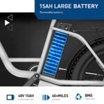 Hiboy EX6 Electric Bike for Adults with 960W Peak Motor, 25mph Max Speed, 720WH Removable Battery Ebike, 20" Electric Bicycle with Shimano 7 Speed and Front Suspension - Image 3