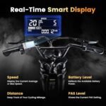 CycRun Electric Bike for Adults 750W Motor with 374.4WH Battery, 20MPH 55Miles Moped Style Ebike for Adults, 20" Fat Tire Commuting Off Road Mountain Ebike with Hydraulic Suspension, UL2849 - Image 6