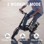 DYU Electric Bike for Adults Teens, Folding Electric Bicycle,Commuter City E-Bike with 350W Motor and 36V 7.5Ah Battery,3 Levels Assist, Dual Disc Brakes,14" Foldable ebike with Pedals - Image 5