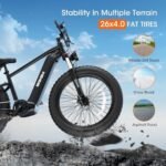 BEEMONE Electric Bike for Adults, 1000w Brushless Motor Ebike, 26" x 4.0 Fat Tire, Electric Bikes with 48V/20Ah Removable Battery, MAX 30-80Miles, 28MPH,Peak 7 Speed-Men 1000W - Image 5