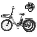 Electric Trike, Electric Tricycle for Adults, 20" Folding 3 Wheels Electric Bicycle Bikes, 48V 500W Motorized Electric Ebike with Aluminum Frame, Removable Battery and Large Basket for Women Men