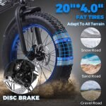 ECOTRIC Beginner Electric Bike 500W Foldaway E Bike 20" Fat Tire Offroad Folding Electric Bicycle 36V 12.5AH Removable Battery Beach Snow Mountain Bike Moped for Adults Commute E-Bike UL Certified - Image 4