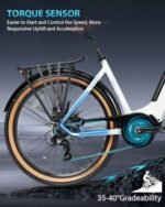 Electric Bike for Adults 1000W Peak 150N.M Mid-Drive with Torque Sensor, 27.5" Dual Suspension Ebikes for Adults, 672Wh Removable Battery up to 50 Miles, 7-Speed Step-Thru City Ebike - Image 3