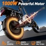 Z1 Electric Bike for Adults, Tomofree City Commuter Electric Bike 50 Miles, E Bikes for Adults Electric 1000w Motor, 3-Speed Electric Bicycles Enjoy Off-Road Riding with Rearview Mirror, LCD Display - Image 3