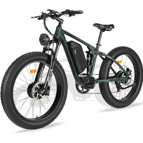 Version 1.0.0 Dual Motor 2000W Electric Bike for Adults, Electric Bikes with 48V/22.4Ah Removable Battery, 26"*4.0 Fat Tire Off Road Snow Mountain Ebike, Dual Hydraulic Disc Brake, 7 Speed - Image 1