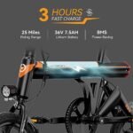 Jasion EB3 Electric Bike for Adults 21mph Folding Adults Electric Bicycles, 350W Brushless Motor, 36V 7.5Ah Battery, Center Suspension, 3 Levels Assist, 14" Foldable ebike for Adults and Teens - Image 3