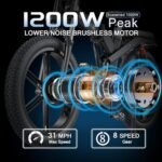 Folding Electric Bike for Adults,48V 29.2Ah Dual Batteries,1000W 31 MPH 93.2 Miles Max Range 8-Speed Adult Electric Bicycles,26” Fat Tire Electric Mountain Bike with Triple Suspension - Image 2