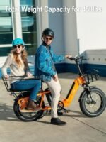 HAOQI Electric Bike for Adults, 750w(Peak 1300w) Brushless Motor,48V 27.8Ah Dual Battery for 90-120 Miles Range,20 * 4" Fat Tire Cargo Ebike, 450lbs Weight Capacity with Front and Rear Baskets - Image 5