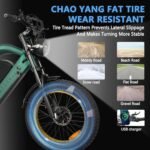 Electric Bike for Adults,GPS and APP Control Ebike,1200W Brushless Motor,48V/20Ah Removable UL&GCC Certification Battery,20"*4.0 Fat Tire,30MPH and 60Miles Range,Front/Rear Turn Signals - Image 6