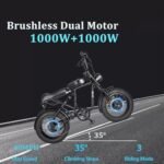 Electric Bike for Adults - 2000W Dual Motor with 48V 20Ah Ebike, Up to 28MPH, Max 80Miles, 4.0 Fat Tire Electric Bicycles with Hydraulic Shock Absorber - Image 2