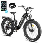 FREESKY Electric Bike for Adults 1600W Power Motor 48V 20 AH Ebike, Step-Thru Ebike up to 35MPH & 90Miles Max Range, 26'' Fat Tire Full Suspension Electric Bicycle for Man/Women