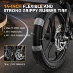 Jasion EB3 Electric Bike for Adults 21mph Folding Adults Electric Bicycles, 350W Brushless Motor, 36V 7.5Ah Battery, Center Suspension, 3 Levels Assist, 14" Foldable ebike for Adults and Teens - Image 4