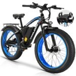 PHILODO Electric Bike for Adults, Fat Tire Ebike 26" Electric Bike 1000W Electric Mountain Bike 48V/17.5Ah Removable Battery 31MPH Electric Bicycles 21-Speed