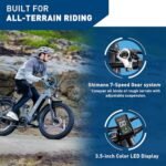 Hiboy EX7 Electric Bike for Adults, 28MPH 75Miles Range 1000W Peak Motor 48V 18AH Removable Battery Ebike, 26” x 4.0" Fat Tire Electric Mountain Bicycle, 7 Speed, Dual Suspension, UL 2849 Certified - Image 5