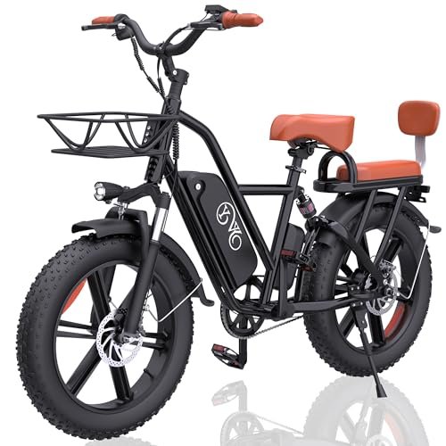 Version 1.0.0 YVY Electric Bike for Adults with Rear Seat and Front Basket, 1000W 48V 15Ah - LCD Color Screen - F/R Disc Brake - Front Fork Shock Absorption - 20"x4.0"Fat Tire All Terrain Commuting E-Bike - 2 Seats - Image 1