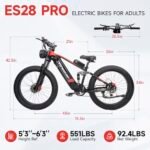 Electric Bike for Adults - 2000W Ebike with 37MPH 50Miles Range, 26'' x 4.0'' Off-Road Fat Tires Bicycle,52V 22Ah Removable Battery Electric - Image 7