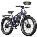 Electric Bike for Adults 2000W Dual Motor 26'' Fat Tire Ebike 52V 20Ah 35MPH Fat Tire E Bikes for Men Full Suspension Dual Hydraulic 7 Speed Beach Mountain Off-Road E-Bike