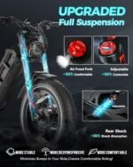 Romeo Pro/Ⅱ (2024 Newest Upgraded) 1200W/3000W Electric Bike for Adults 48/52V 60Ah,120+Miles Long Range Electric Bike, 34/44Mph 26"*4.0 Fat Tire Electric Mountain Bike Full Suspension - Image 3