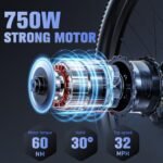 Electric Bike for Adults with 1000W Peak Motor 27.5" Electric Bicycles 48V15AH Removable Battery Ebike,32MPH Mountain Bike 21 Speed Ebikes,Front Suspension Electric Bikes - Image 3