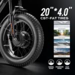 (2024 Newest) EAhora LunaⅡ Peak 1500W Dual Motor Electric Bike for Adults 48V 20A 30-33MPH Dual Hydraulic Brakes Ebike 80-120Miles Longe Range Fat Tire Electric Bicycle for Man and Woman - Image 5