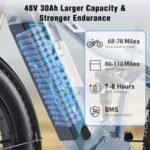DAMSON Dual Motor Electric Bike for Adult 48V 30AH Removable Battery Ebike 26"X4"Fat Tire up to 30MPH &120 Miles Long Range Off Road Beach Mountain Full Suspension Electric Bicycle - Image 3