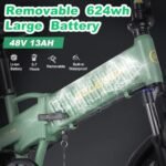 Folding Electric Bike for Adults, GELEISEN 750W(Peak1000W) Electric Mountain Bike, 48V 13Ah Removable Battery Up to 54 Miles, 28Mph 20"x4.0 Fat Tire Ebike, Professional 7 Speed Gear, UL2849 Certified - Image 3