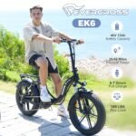 EVERCROSS EK6 Electric Bike 20" x 4.0 Fat Tire Foldable E Bike with 48V 15Ah Removable Battery, 750W Mountain Adult Electric Bicycle with 7 Gears, 55-100KM Long Mileage - Image 2