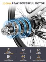 Electric Bike for Adults 1300W Peak Motor 48V 35AH Battery 32MPH 80Miles Range 27.5'' Step-Thru Ebike with Torque Sensor, APP Control, Anti-Theft Alarm, Dual Hydraulic Brake Electric Bicycle - Image 2