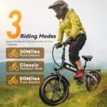 Electric Bike for Adults with Peak 1000W Brushless Motor,70Miles 28MPH Commuting Electric Foldable Bike with 48V15A Removable Battery,7-Speed Electric Bicycles,20" Tires and Front Suspension Bicycles - Image 6