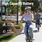 DYU Electric Bike for Adults Teens, Folding Electric Bicycle,Commuter City E-Bike with 350W Motor and 36V 7.5Ah Battery,3 Levels Assist, Dual Disc Brakes,14" Foldable ebike with Pedals - Image 4