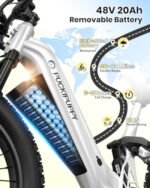 Electric Bike for Adults 960W, 48V 20AH Battery Adult Electric Bicycles, 26" Fat Tire Full Suspension Step-Thru Ebike, 28MPH Mountain Ebike, 7 Speed, 80Miles Range, UL Certified-Boxer ST - Image 6