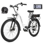 ANCHEER Electric Bike for Adults, 500W Peak Motor Step-Thru Cruiser Bike with 48V/10.4AH Battery, 3.5H Fast Charge, Up to 60 Miles, 7-Speed, 26" City Commuter Ebike for Adults