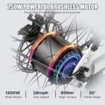 G-FORCE RS Electric Bike for Adults w/ 1300W Peak Ebike, Magic Full Suspension & 28mph Electric Mountain Bike, 60/100 Miles Hydraulic Brakes E Bike 20 * 4 Fat Tire, 15/25Ah Removeable Battery UL2849 - Image 3