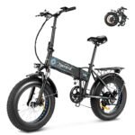 Speedrid 500W Folding Electric Bike for Adults, 20" x 4.0" Fat Tire Ebike with Mid Located Built-in 48V-10.4Ah Battery Up to 50 Miles, Front Suspension Fork and 7 Speed