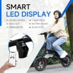 TST Folding Electric Bike, Electric Bicycle 18MPH, 500W Peak Motor, Max 18 Miles Range, 14" Pneumatic Tires, Ebike with Smart LED Screen, App Control, 3 Speed Gear, E Bike for Adults and Teens - Image 2