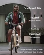 OKAI Stride Electric Bike, 25mph Power by 750W Motor, Removable Battery Up to 40 Miles, 7-Speed Drivetrain, 27.5" Tire, Electric Bike for Adults with 3 Pedal-Assist Levels, Bicycle for Women & Men - Image 2