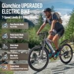 Electric Bike for Adults with 1000W(Peak) Brushless Motor, 32MPH Electric Bicycles with 48V 15AH Removable Battery, Full Suspension and 7 Speed 29" E-Bike for Man and Woman - Image 6