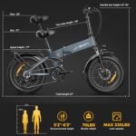 Jasion X-Hunter Electric Bike for Adults,1400W Peak Motor 30MPH Max Speed,48V 13AH Removable Battery, Full Suspension System Design,20''*4.0 Fat Tire Foldable Ebike 7-Speed Bicycles - Image 6