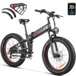 W Wallke X3 Pro Electric Bike 2000W Dual Motor/1200W Full Suspension 1056WH Foldable 26 Inch Fat Tire Mountain Ebikes Adults 34-35MPH Fast Electric Bicycle APP Control/Smart Display, UL2849 Certified