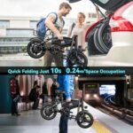 Folding Electric Bike for Adults, 500W Peak Motor, 14" Adults Electric Bicycles, 280.8Wh Battery, 25 Miles PAS Range, Mini E Bike for Adults and Teens, Ebike UL 2849 Certified, 3 Levels Assist - Image 6