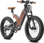 Electric Bike with 20W Headlight Adjustable Front Shock, green