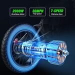 X20 Electric Bike for Adults 2000W 35AH Removable Battery 20" Mountain Electric Dirt Bike, 34MPH, 7-Speed, Dual Hydraulic Shock Absorbers, Commuting Electric Bicycle for Adults - Image 3