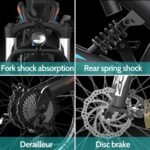 aostirmotor 500W(Peak 650W) Electric Bike,Max Range 25Miles(Pedal-Assist)&Max Speed 28Mph, 20" EBike with Removable Battery, Dual Suspension, Commuter Electric Bicycle for Adults - Image 5