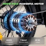 isinwheel U7 Electric Bike for Adults, 20 mph Cargo Ebike 500W Adult Electric Bicycles, 55 Miles Range E Bike, 48V 10.4Ah Removable Battery, 7 Speed Gearshift, 20" Step Thru Ebikes for Adults - Image 2