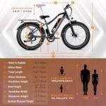 1000W Peak Electric Bike for Adults, Colorful LCD Display Mountain Electric Bicycle - 26"x4" Fat Tires, Up to 30MPH 65Miles Range, Ebike for Adults with USB Port Removable Battery & 7 Speed - Image 6