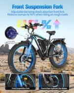 Electric Bike for Adults, Dual Motor 2000W AWD 48V 22.4Ah 35MPH Ebike, Electric Bicycle with 26" Fat Tire MTB 21 Speed Front Suspension Dual Hydraulic Disc Brakes - Image 4