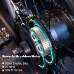 MACFOX Upgrade X1S Electric Bike, Ebike 500W/48V/10.4Ah, 20" Fat Tire Electric Bicycles Up to 20MPH & 40 Miles with Retro Motorcycle Design, Removable Battery, 50N.m Max Torque - Image 4