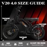 V20 Electric Bike for Adults, 28 MPH Top Speed 48V 15.6/18. 2Ah Removable Battery Ebike, 1000/1500W Motor 20 "Fat Tire Electric Dirt Bike, Hydraulic Brake Electric Motorcycle - Image 4