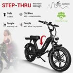Himiway Escape Pro Electric Bike for Adults, 750W Motor, 20"x4" Fat Tires E-Bike,30-50Mi, Moped-Style Step-Thru Electric Bicycle with 48V 17.5Ah Battery 25 MPH 7-Speed System - Image 6