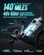 Juliet/JulietⅡ(2024 Upgraded) 48V/52V 60Ah Peak 1200W/Peak 1700W Electric Bike Up to 200 Miles Long Range Electric Bike 20 * 4.0 Fat Tire Electric Bike Full Suspension Adult Electric Bicycles - Image 3